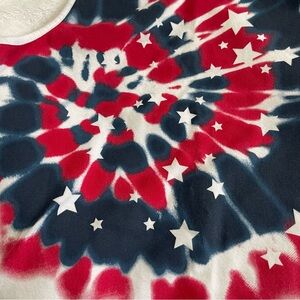 Celebrate Red and Blue Tie-Dye Star Fringe Tank Shirt  XL Girls